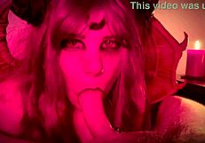 I got a blowjob and cum on ass from demon girl