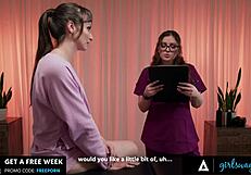 Gorgeous masseuse Leana Lovings oils busty client Lexi Luna