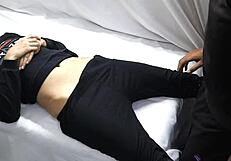 virgin girl's tight pussy fucked by doctor for the first time in interracial bent over orgasm