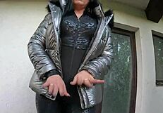 a lot of cum spilled on my shiny down-jacket from the gardener in this preview