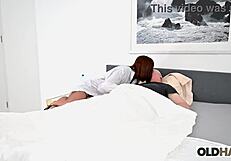 Nurse Kitty slams tight pussy on grandpa in wild roleplay