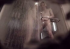 Amateur couple bathing in the shower