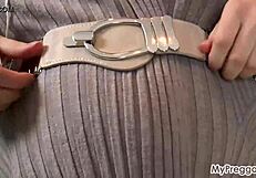 fingering her 37-week pregnant russian pussy