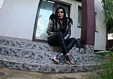 a lot of cum spilled on my shiny down-jacket from the gardener in this preview