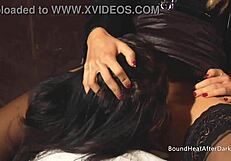 bent over lesbian slave licking madames pussy