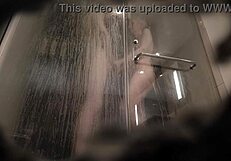 Amateur couple bathing in the shower