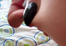 Young Brunette Tease Plays With Her Pussy Using Big Pink Dildo