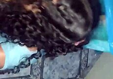 Latina housewife flashes and has sex with delivery boy in homemade trailer