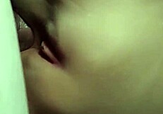 Intense double penetration fucks her fat shaved pussy close up.