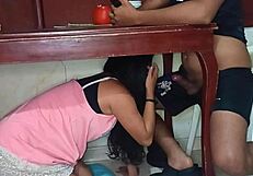 I Hid Under the Tabel and Suck His Dick Secrtly