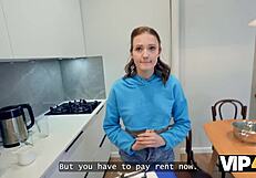 Wow! VIP4K Russian College Slut Takes First Anal to Stay in Apartment!