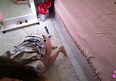 I Came Twice on the Beautiful Brunette Teen's Face in Our Homemade Session