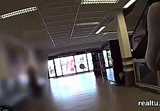 luscious czech chick gets seduced in mall and plowed in pov.