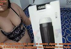 i masturbate his cock with svakom while sucking balls