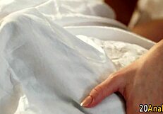 babe gets asshole cumshot after blowjob