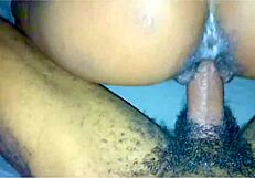 Watch this ebony slut riding my big cock until creampie