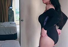Pretty Asian Ladyboy Strips Jeans to Reveal Stunning Big Boobs in Solo