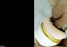 extreme jerking with fleshlight in intense session