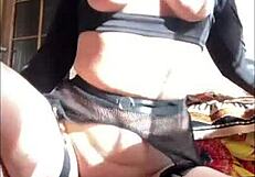 Beauty rides dildo and cock for creampie show