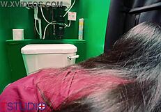 Student sucks dick at the gloryhole!