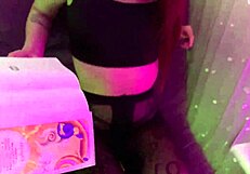 Mistress sofi humiliates slave with full-weight facesitting in nylon tights