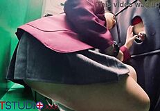 Student sucks dick at the gloryhole!