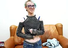 exotic nerdy coed raven gets fingered in wet twat and ass fucked hard