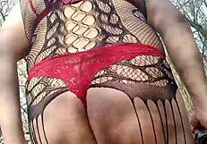 oh wow, latina crossdressing trans in public outdoor anal with dildo!!