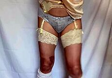 i insert a shiny anal plug into my sailor uniform while wearing sexy lingerie