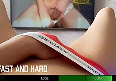 Latina babe tries not to cum in POV jerk-off challenge