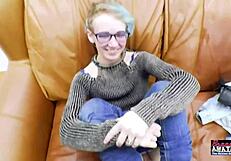 exotic nerdy coed raven gets fingered in wet twat and ass fucked hard