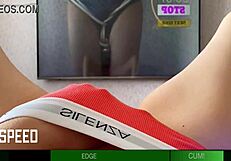 Latina babe tries not to cum in POV jerk-off challenge