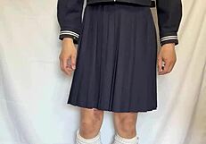 i insert a shiny anal plug into my sailor uniform while wearing sexy lingerie