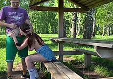 I pounded a gorgeous girl in the woods and came on her chest