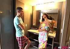 Gia Vendetti gold digging stepmom gets fucked for nothing this time