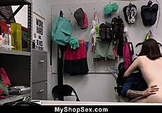 Damn, Ava Trades Sex in Backroom with Officer Billy to Escape Charges at MyShopSex!