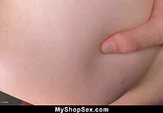 Damn, Ava Trades Sex in Backroom with Officer Billy to Escape Charges at MyShopSex!