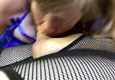 Granny Carmen Angel sucks cock deepthroat in close up 😍