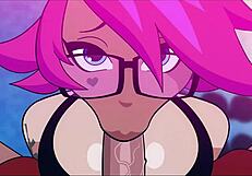 Princess Ethel gives blowjob at the gym.