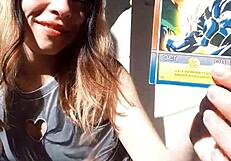 bonneyuwu shows her pretty teen body in cosplay outdoors