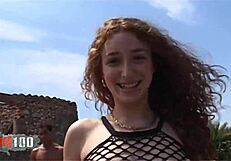 Intense outdoor fucking with young Spanish redhead Monica Ledesma