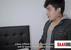 The dwarf technician fucks me since my husband can't