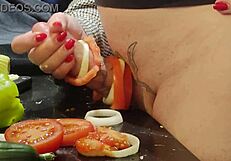 Extreme urethral torment in kitchen...