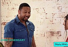 Maya Woulfe gives wet nuru massage to John Legendary