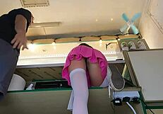 I couldn't resist kissing her naked ass at work when she bent over the counter