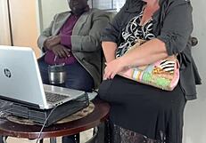 Horny BBW Secretary Gets Pussy Eaten by Boss, Turns to Black Cock Blowjob and Cumshot in Office