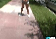 lexi swallow rocking it with outdoor action on the bus