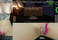 Twitch Egirl Plays Tropical Monster Girls with Cum on Pussy