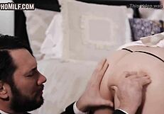 curvy french maid milf sucks before sex in erotic couple