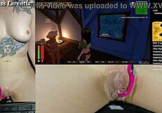 Twitch Egirl Plays Tropical Monster Girls with Cum on Pussy